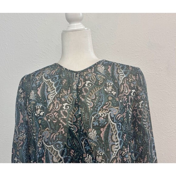 Veronica Beard Size 2 Gayle Floral Print Surplice Silk Blouse Boho Feminine - Picture 2 of 11